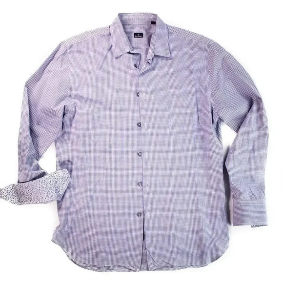Paul Smith Blue Checkered Dress Shirt M - Picture 1 of 3